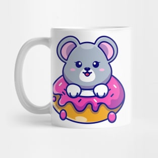 Cute baby mouse with doughnut cartoon Mug